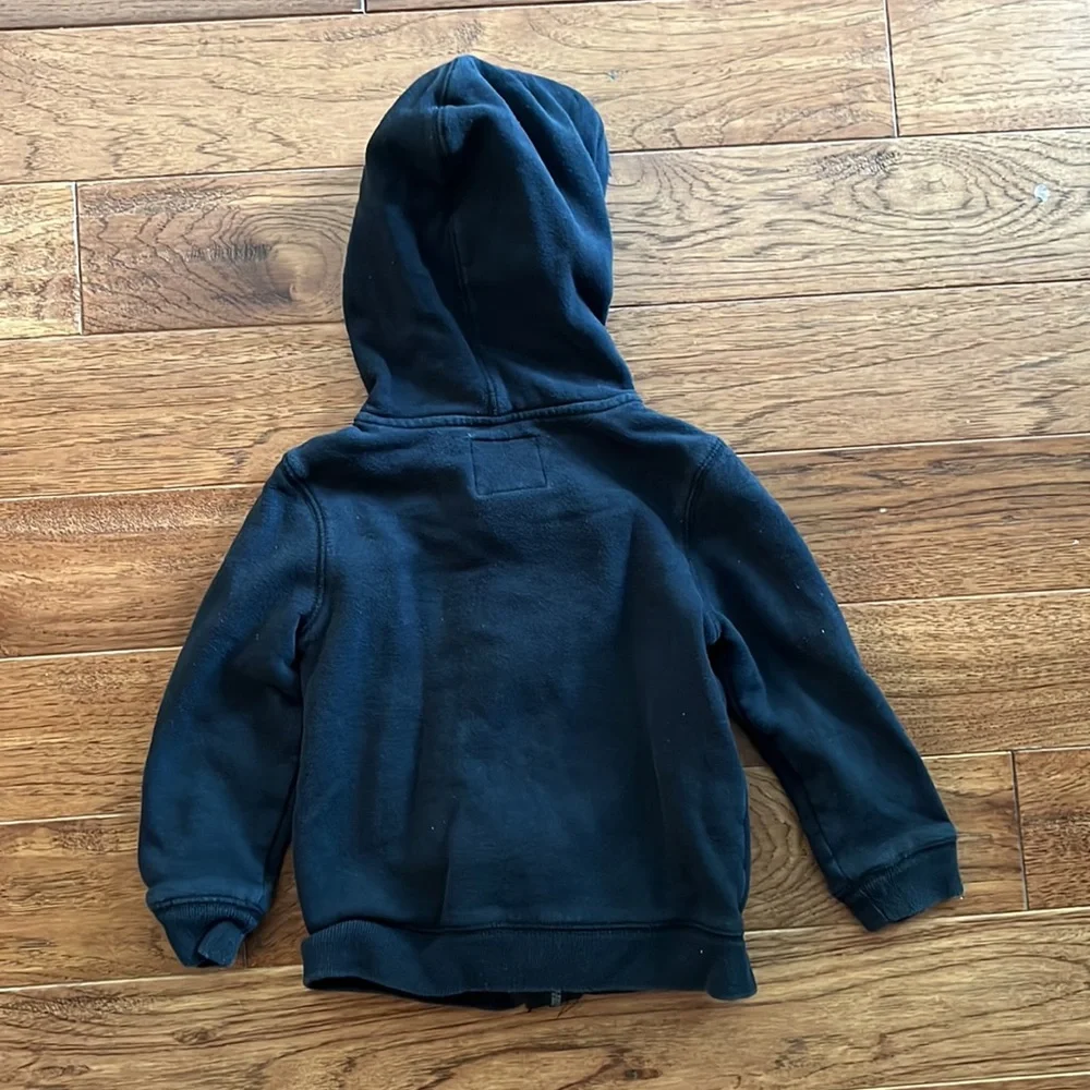 Black Oshkosh Zippered Hooded Sweatshirt Size 4T